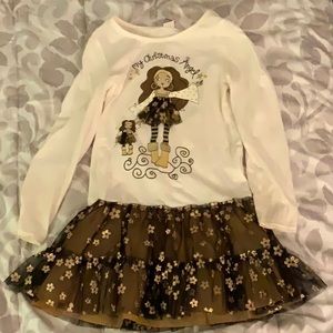 Long sleeve shirt + attached skirt